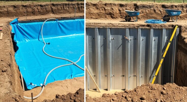 Poolfolie versus Stahlwand
