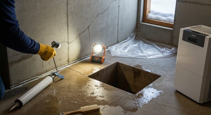 Kellergeschoss abdichten, bevor der Schnee schmilzt